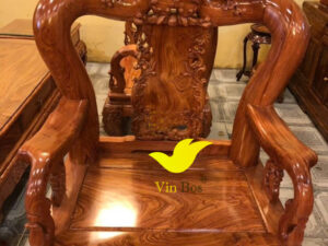 bộ bàn ghế chạm đào gỗ hương đá