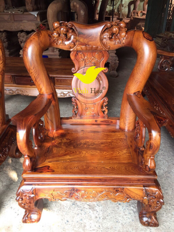 Bàn ghế gỗ cẩm lai tay 12 6 món
